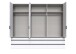 Falttürenschrank >OXFORD< in WEISS mit Spiegel - 300x236x58cm (BxHxT)