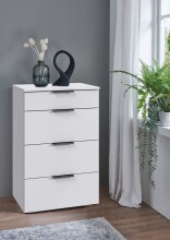 Hochkommode >OXFORD< in WEISS - 54x84x41cm (BxHxT)