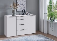 Sideboard >OXFORD< in WEISS - 135x84x41cm (BxHxT)