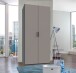 Falttürenschrank >OXFORD< in GRAFIT + SAHARAGRAU - 100x216x58cm (BxHxT)