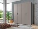 Falttürenschrank >OXFORD< in Saharagrau, Grafit - 200x216x58cm (BxHxT)