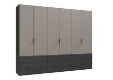 Falttürenschrank >OXFORD< in Saharagrau /...