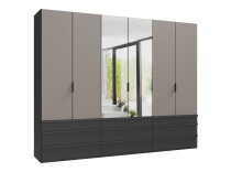 Falttürenschrank >OXFORD< in Saharagrau /...