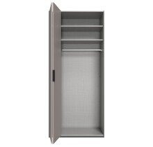 Falttürenschrank >OXFORD< in Saharagrau, Korpus Grafit - 100x236x58cm (BxHxT)