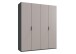 Falttürenschrank >OXFORD< in Saharagrau, Korpus Grafit - 200x236x58cm (BxHxT)