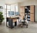 Aktenregal >Memphis< in Graphit / Artisan Eiche Dekor - 75x197x38 (BxHxT)