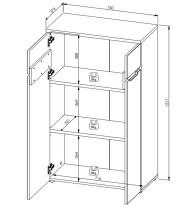 Aktenschrank >Memphis< in Artisan Eiche Dekor / Graphit - 75x122x38 (BxHxT)