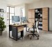 Rollcontainer >Memphis< in Artisan Eiche Dekor / Graphit - 45x66x55 (BxHxT)
