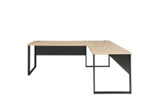 Eckschreibtisch >Memphis< in Artisan Eiche Dekor / schwarz - 223x77x170 (BxHxT)