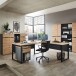 Eckschreibtisch >Memphis< in Artisan Eiche Dekor / schwarz - 223x77x170 (BxHxT)