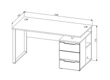Schreibtisch >Memphis< in Artisan Eiche Dekor / Graphit - 150x77x73 (BxHxT)