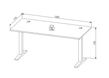 Schreibtisch >Memphis< höhenverstellbar, Artisan Eiche / schwarz - 160x72/120x77 (BxHxT)