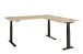 Eckschreibtisch >Memphis< höhenverstellbar, Artisan Eiche Dekor - 185x64/129x177 (BxHxT)