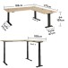 Eckschreibtisch >Memphis< höhenverstellbar, Artisan Eiche Dekor - 185x64/129x177 (BxHxT)