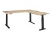 Eckschreibtisch >Memphis< höhenverstellbar, Artisan Eiche Dekor - 185x64/129x177 (BxHxT)
