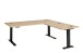 Eckschreibtisch >Memphis< höhenverstellbar, Artisan Eiche Dekor - 185x64/129x177 (BxHxT)