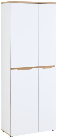 Aktenschrank >Memphis< in Weiß / Artisan Eiche Dekor - 75x197x38 (BxHxT)