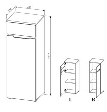 Aktenschrank >Memphis< in Weiß / Artisan Eiche Dekor - 45x122x38 (BxHxT)