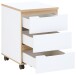 Rollcontainer >Memphis< in Weiß / Artisan Eiche Dekor - 45x66x55 (BxHxT)