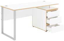 Schreibtisch >Memphis< in Weiß / Artisan / silber - 150x77x73 (BxHxT)