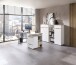 Schreibtisch >Memphis< in Weiß / Artisan / silber - 150x77x73 (BxHxT)