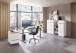 Schreibtisch >Memphis< höhenverstellbar, Weiß / Artisan / silber - 160x72/120x77 (BxHxT)