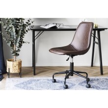 Bürostuhl >Monaco< in Braun, PU, Metall - 48x93x56cm (BxHxT)