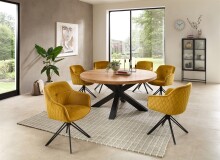 Armlehnstuhl >Emma< (1stk) drehbar, in gold / schwarz - 59x82x62 (BxHxT)