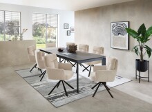 Armlehnstuhl >Sofia< (1stk) drehbar, in beige / schwarz - 60x93x67 (BxHxT)