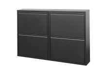 Schuhkipper >BLACK< (1stk) Schwarz lackiert, Metall, montiert - 50x72x15 (BxHxT)