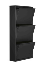Schuhkipper >BLACK< (1stk) Schwarz lackiert, Metall, montiert  - 50x105x15cm (BxHxT)