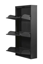 Schuhkipper >BLACK< (1stk) Schwarz lackiert, Metall, montiert  - 50x105x15cm (BxHxT)