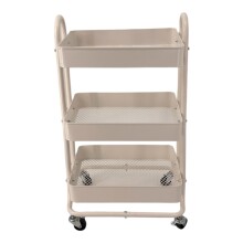 Servierwagen >RAJA< in Weiß, Lackiert, Metall  - 46x78x34cm (BxHxT)