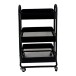 Servierwagen >RAJA< in schwarz, Lackiert, Metall  - 46x78x34cm (BxHxT)