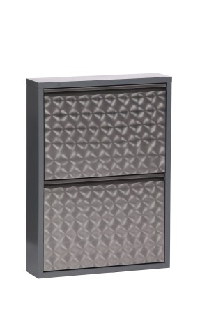 Schuhkipper >CLIP< (1stk) Metall / schwarz-anthrazit, montiert - 50x72x13,5 (BxHxT)
