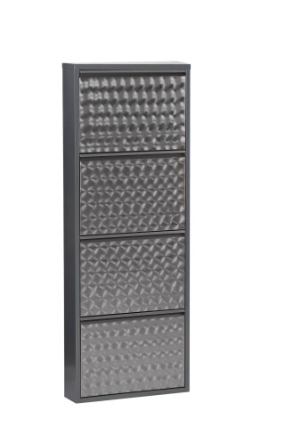 Schuhkipper >CLIP< (1stk) Metall / schwarz-anthrazit, montiert - 50x130x13,5 (BxHxT)