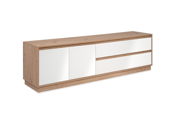 Lowboard >Phoenix< in Dekor Artisan Oak / weiß - 175x50,5x40cm (BxHxT)