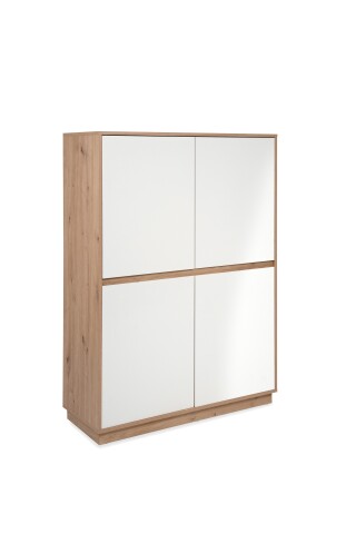 Highboard >Phoenix< in Dekor Artisan Oak / weiß - 101,5x139,5x40cm (BxHxT)