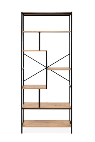 Regal >Trelleborg< in Dekor Artisan Oak / schwarz - 75x180,5x30 (BxHxT)