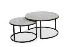 Satztisch >Gino< (2er-Set) in grau, schwarz, Keramik, Metall - 42x80cm (HxD)