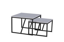 Couchtisch >Lola 2< (2-tlg) in grau, schwarz, MDF,...