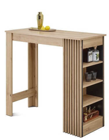 Bartisch >Mojito< in Artisan Eiche Dekor, schwarz - 115x103x50cm (BxHxT)