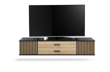 Lowboard >Filipo< in Artisan Eiche Dekor,schwarz - 160x32x31cm (BxHxT)