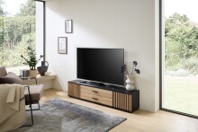 Lowboard >Filipo< in Artisan Eiche Dekor,schwarz - 160x32x31cm (BxHxT)