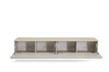 Lowboard >Lumero< in Artisan Eiche Dekor, schwarz - 180x32x31cm (BxHxT)