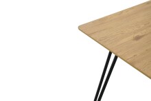 Esstisch >Fiete< in Eiche Dekor, schwarz, MDF, Metall - 80x75x80cm (BxHxT)