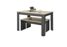 Essgruppe >Maria< (3-tlg.) in Artisan Eiche Dekor, anthrazit - 120x75x80 (BxHxT)