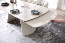 Esstisch >Kelso< (ausziehbar) in Travertin - Optik, beige - 200/280x76x100 (BxHxT)
