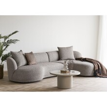 Sofa >Kingston< in braun, Polyester - 294x69cm (BxH)