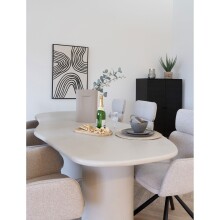 Esstisch >Maranola< in Hellgrau, MDF, Zement - 96x76x200cm (BxHxT)